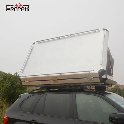 トップラック 純アルミニウム 折りたたみ式 空気スプリングフレーム 屋根テント 4x4 車用 グレー 1 ベッドルーム
