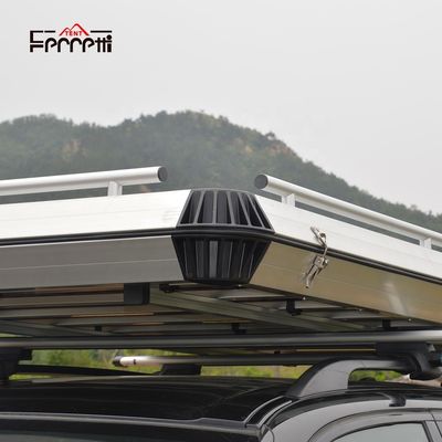 トップラック 純アルミニウム 折りたたみ式 空気スプリングフレーム 屋根テント 4x4 車用 グレー 1 ベッドルーム