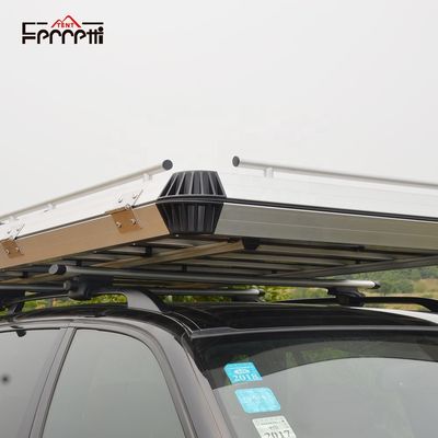 トップラック 純アルミニウム 折りたたみ式 空気スプリングフレーム 屋根テント 4x4 車用 グレー 1 ベッドルーム