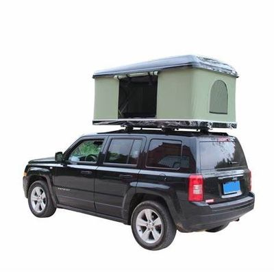 四季テント2024 中古車屋根 トップテント FRP シェル 黒と布緑色