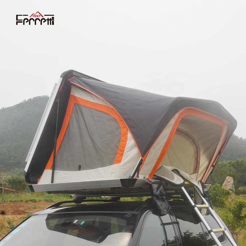 トップラック 純アルミニウム 折りたたみ式 空気スプリングフレーム 屋根テント 4x4 車用 グレー 1 ベッドルーム